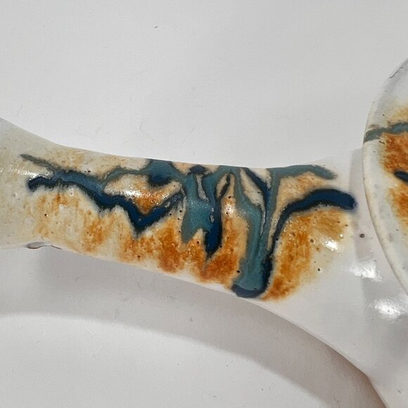 Brenner Tolliver Pottery Handcrafted Stoneware Hollow Handle Soup Bowl White - Picture 12 of 16